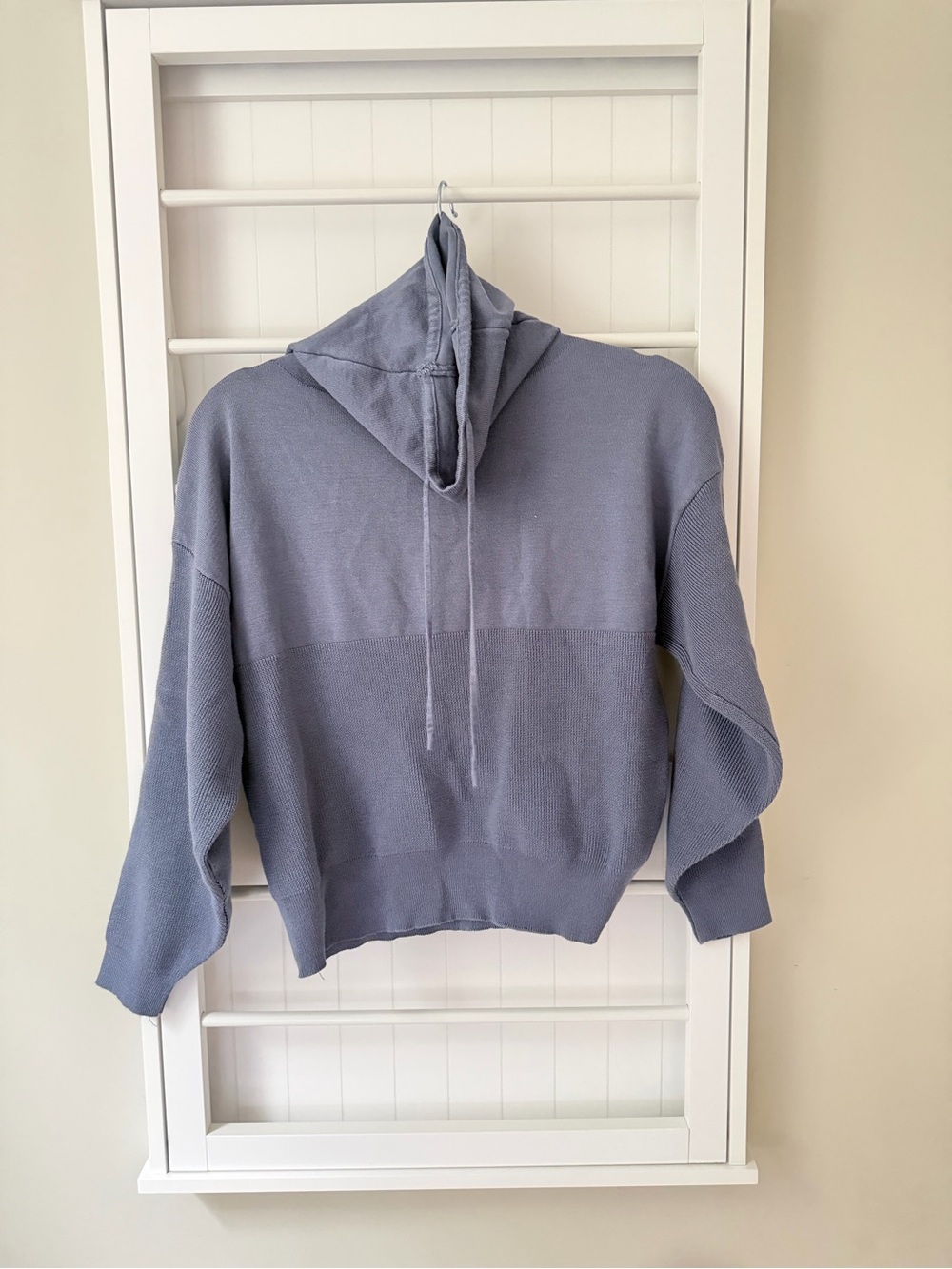 Gray Cowl Neck Mixed Knit Oversized Pullover Sweater